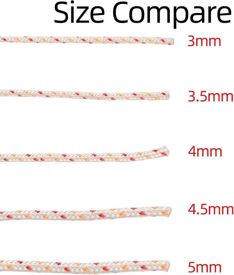Multisland Recoil Starter Rope Pull Cord, 100m / 4mm Pull Starter Rope for Craftsman Husqvarna Stihl Honda Lawn Mower Chainsaw Trimmer Edger Brush Cutter Engine Parts - Image 4